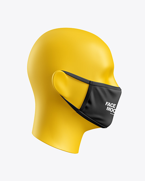 Face Mask Mockup In Apparel Mockups On Yellow Images Object Mockups