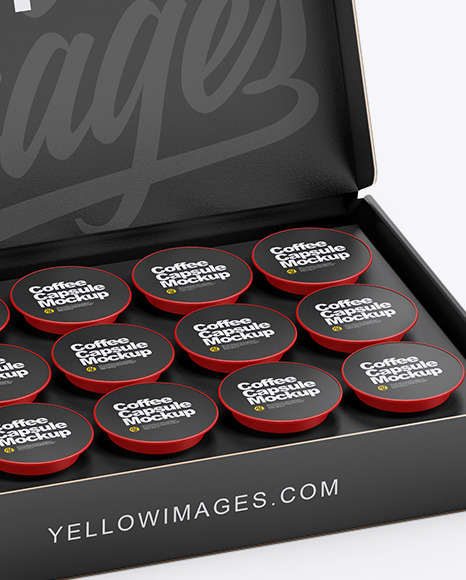 Download Paper Box W/ Coffee Capsules Mockup in Packaging Mockups ...