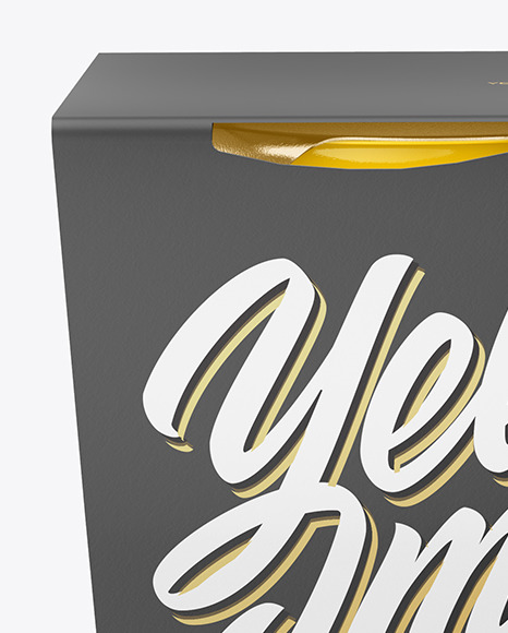 Download Yogurt 4 Pack Mockup In Box Mockups On Yellow Images Object Mockups PSD Mockup Templates