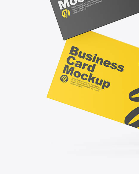 Two Matte Business Cards Mockup Two Matte Business Cards Mockup