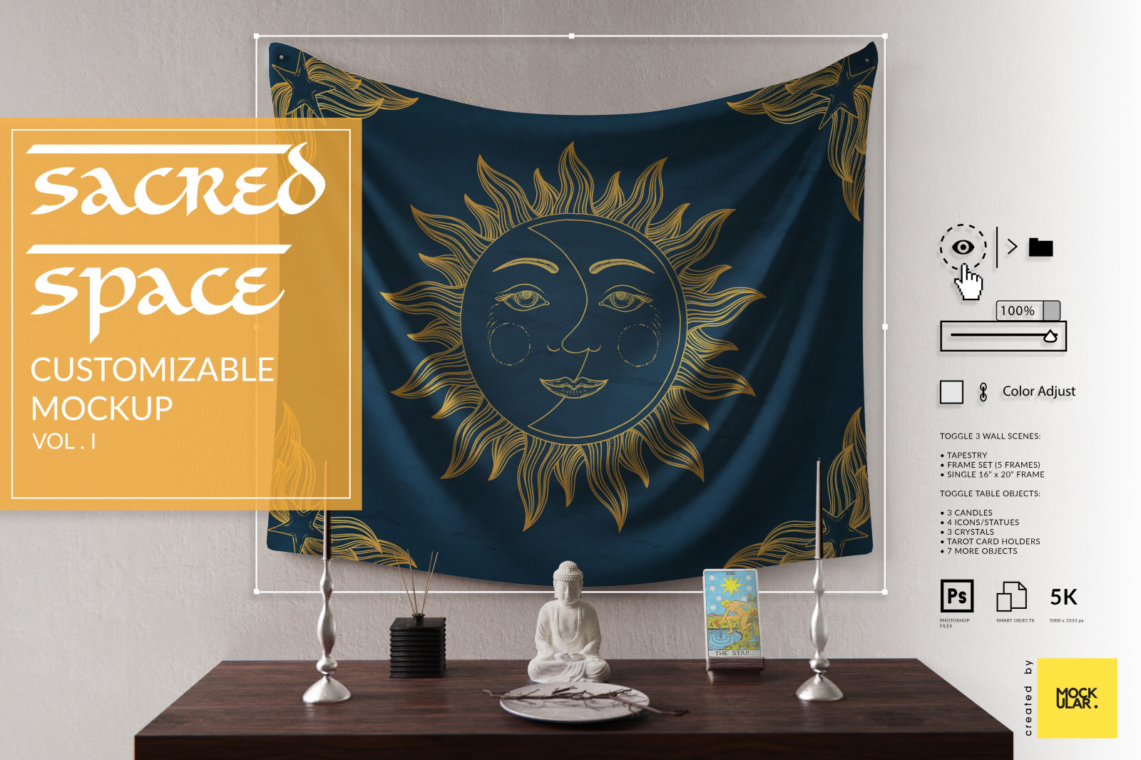 Sacred Space Mockup Customizable Scene In Indoor Advertising Mockups On Yellow Images Creative Store