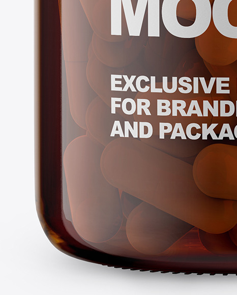 Download Amber Glass Bottle With Pills Mockup In Bottle Mockups On Yellow Images Object Mockups PSD Mockup Templates