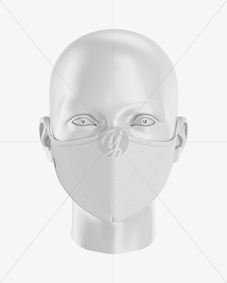 Download Face Mask Mockup - Front View in Apparel Mockups on Yellow ...