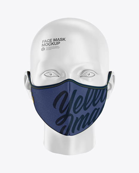 Download Face Mask Mockup - Front View in Apparel Mockups on Yellow ...