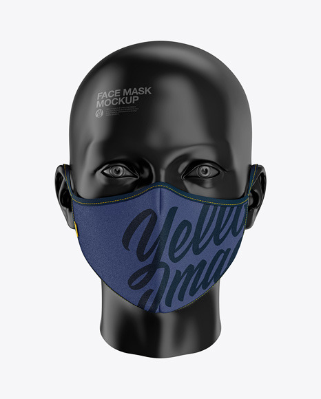 Download Face Mask Mockup - Front View in Apparel Mockups on Yellow Images Object Mockups