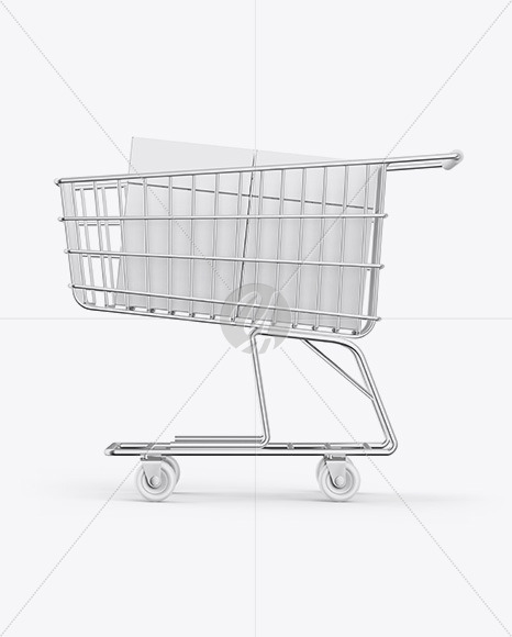 Shopping Cart W Paper Boxes Mockup In Packaging Mockups On Yellow Images Object Mockups