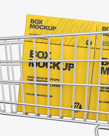 Download Shopping Cart W Paper Boxes Mockup In Packaging Mockups On Yellow Images Object Mockups Yellowimages Mockups