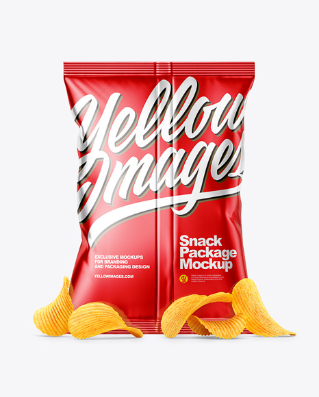 Download Metallic Snack Package Mockup Half Side View Yellow Author PSD Mockup Templates