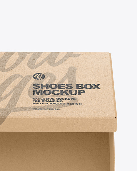 Kraft Shoes Box Mockup In Box Mockups On Yellow Images Object Mockups