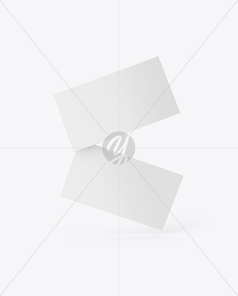 Glossy Business Cards Mockup In Stationery Mockups On Yellow Images Object Mockups