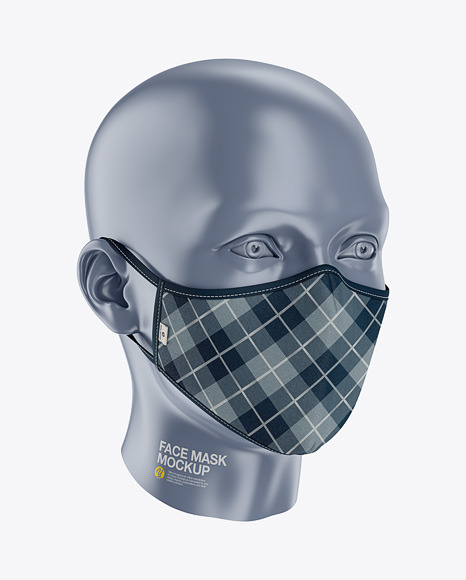 Download Face Mask Mockup Front Half Side View In Apparel Mockups On Yellow Images Object Mockups PSD Mockup Templates