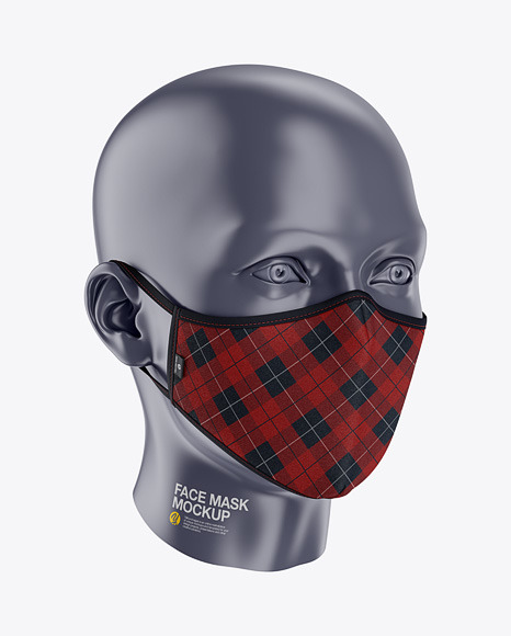 Download Free Face Mask Mockup Front Half Side View In Apparel Mockups On PSD Mockups