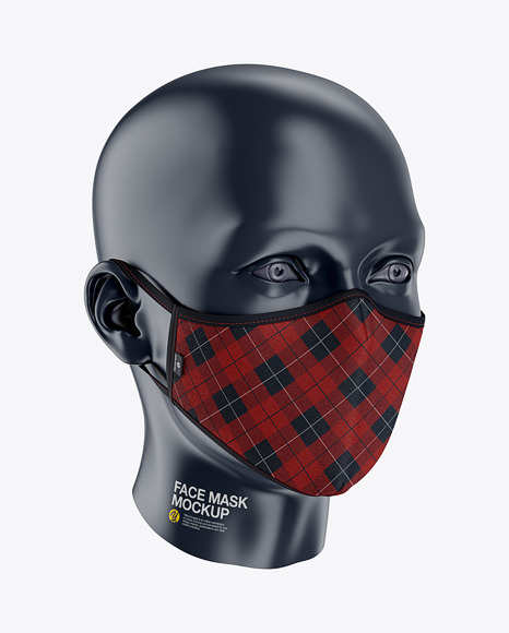 Download Face Mask Mockup Front Half Side View In Apparel Mockups On Yellow Images Object Mockups PSD Mockup Templates