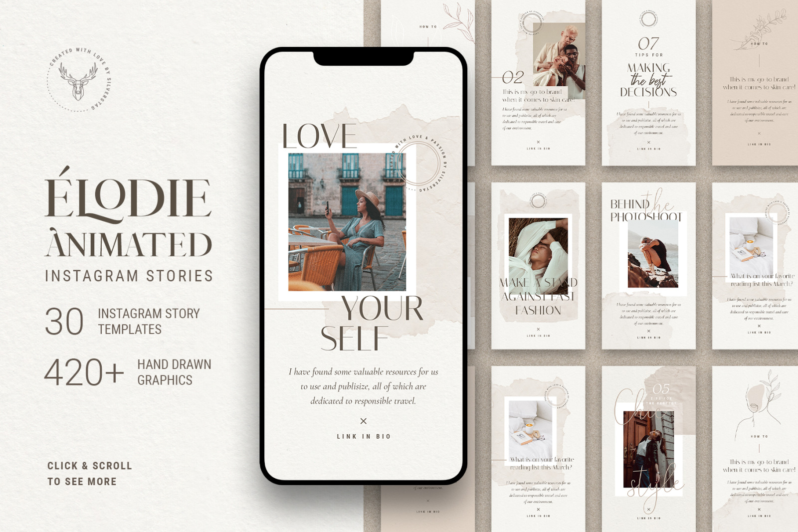 Download Elodie Animated Instagram Stories In Social Media Templates On Yellow Images Creative Store PSD Mockup Templates