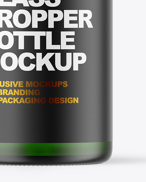 Frosted Green Glass Dropper Bottle Mockup PSD #6