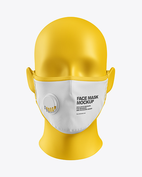 Download Face Mask With Valve Mockup In Apparel Mockups On Yellow Images Object Mockups