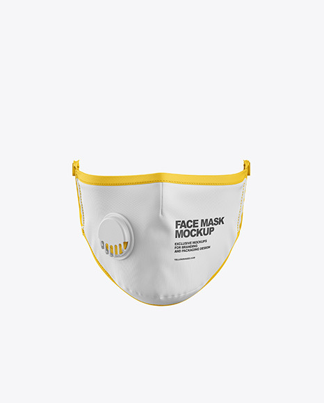 Download Face Mask with Valve Mockup in Apparel Mockups on Yellow ...