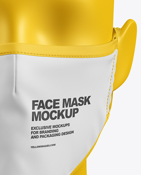 Face Mask With Valve Mockup In Apparel Mockups On Yellow Images Object Mockups