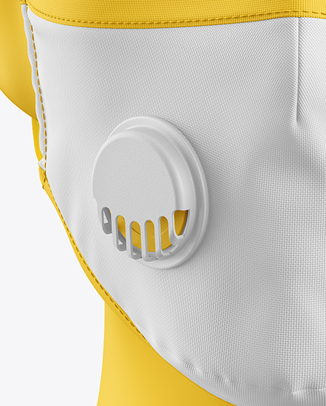 Face Mask With Valve Mockup In Apparel Mockups On Yellow Images Object Mockups