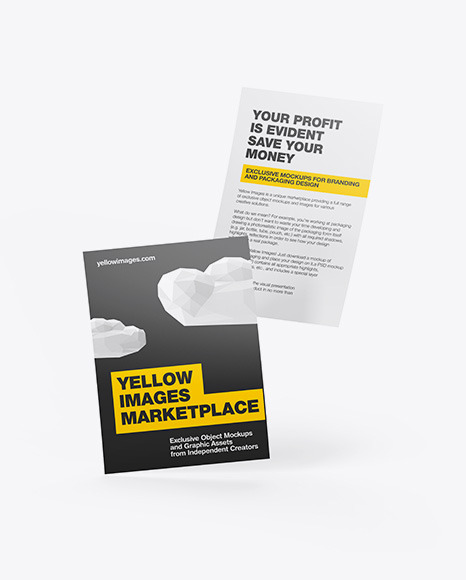 Download Two A6 Flyers Mockup In Stationery Mockups On Yellow Images Object Mockups PSD Mockup Templates