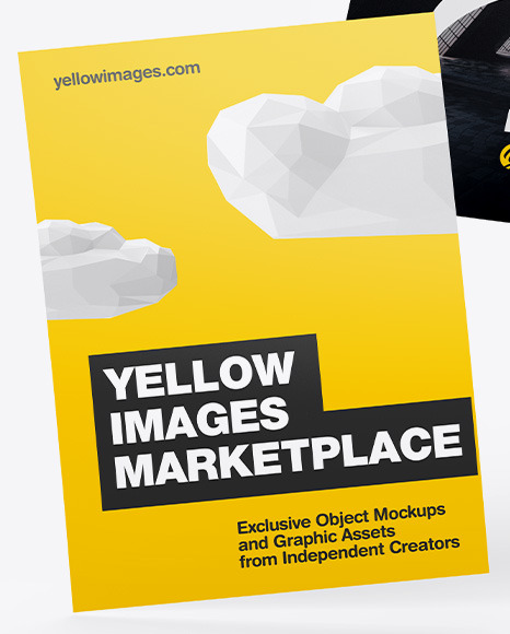 Two A6 Flyers Mockup In Stationery Mockups On Yellow Images Object Mockups