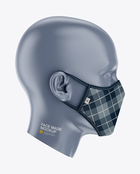 Face Mask Mockup Side View In Apparel Mockups On Yellow Images Object Mockups