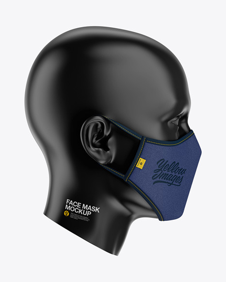 Download Face Mask Mockup Side View In Apparel Mockups On Yellow Images Object Mockups PSD Mockup Templates