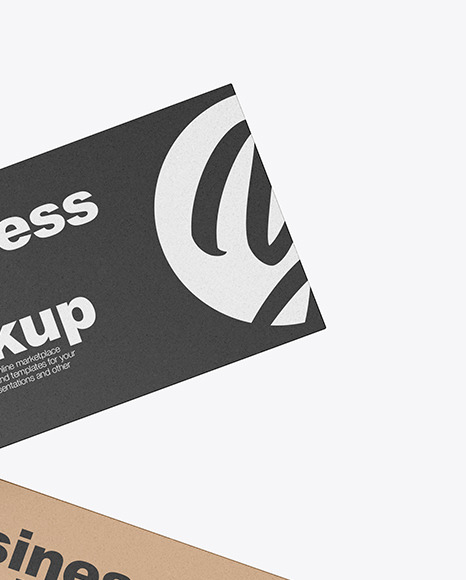 Two Kraft Business Cards Mockup Two Kraft Business Cards Mockup