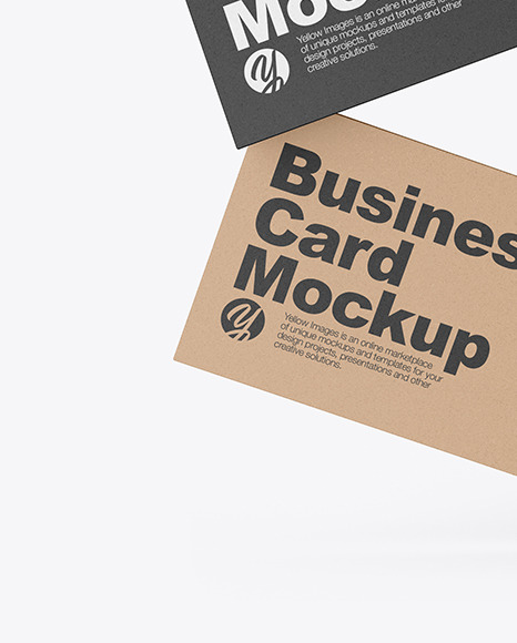 Two Kraft Business Cards Mockup Two Kraft Business Cards Mockup