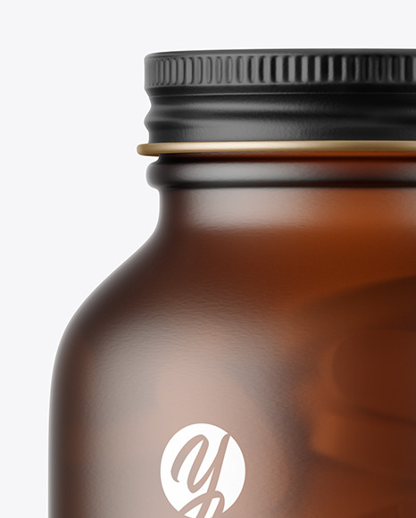 Download Frosted Amber Glass Pills Bottle Mockup In Bottle Mockups On Yellow Images Object Mockups Yellowimages Mockups