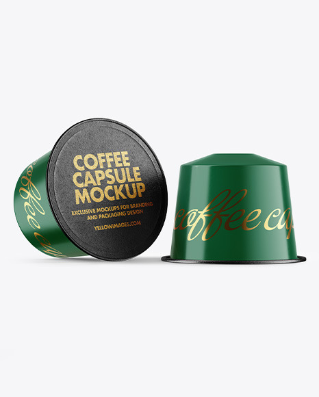 Download Two Coffee Capsules Mockup In Packaging Mockups On Yellow Images Object Mockups PSD Mockup Templates