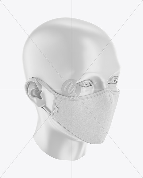 Download Face Mask Mockup Front Half Side View High Angle In Apparel Mockups On Yellow Images Object Mockups Yellowimages Mockups