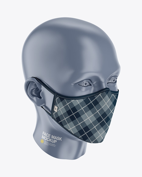 Download Face Mask Mockup Front Half Side View High Angle In Apparel Mockups On Yellow Images Object Mockups PSD Mockup Templates