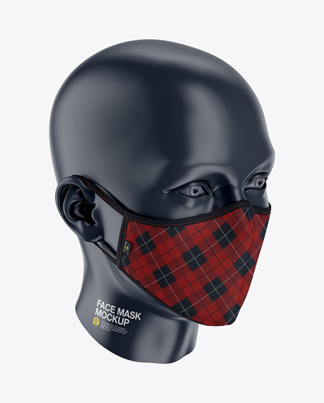 Download Face Mask Mockup Front Half Side View High Angle In Apparel Mockups On Yellow Images Object Mockups