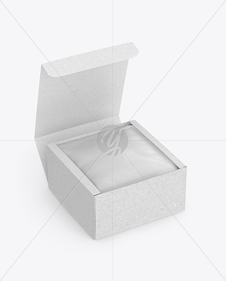 Kraft Box with Glossy Sachet Mockup PSD #1