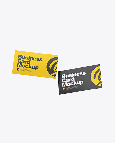 Download Two Paper Business Cards Mockup In Stationery Mockups On Yellow Images Object Mockups Yellowimages Mockups