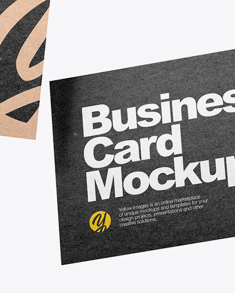 Two Kraft Business Cards Mockup PSD #1