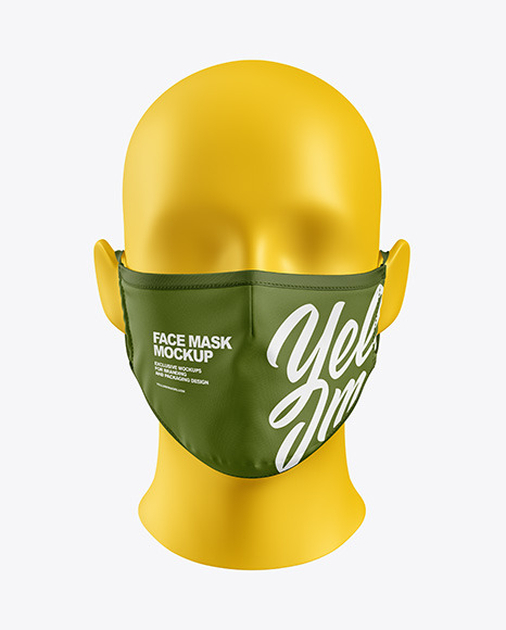 Face Mask Mockup in Apparel Mockups on Yellow Images ...