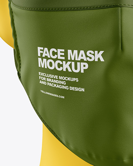 Download Face Mask Mockup In Apparel Mockups On Yellow Images Object Mockups