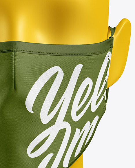 Face Mask Mockup In Apparel Mockups On Yellow Images Object Mockups