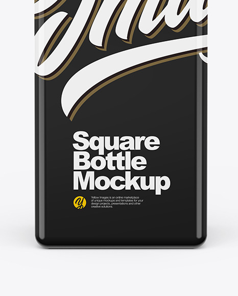 Download Glossy Square Bottle Mockup In Bottle Mockups On Yellow Images Object Mockups PSD Mockup Templates