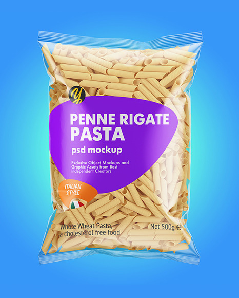 Penne Rigate Pasta Mockup Front View - Free PSD Mockups