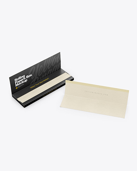 Download Rolling Paper Box Mockup in Box Mockups on Yellow Images Object Mockups