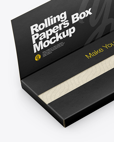 Download Rolling Paper Box Mockup in Box Mockups on Yellow Images ...