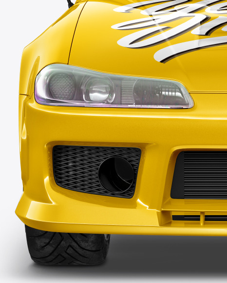 Download Sport Car Mockup Front View In Vehicle Mockups On Yellow Images Object Mockups PSD Mockup Templates