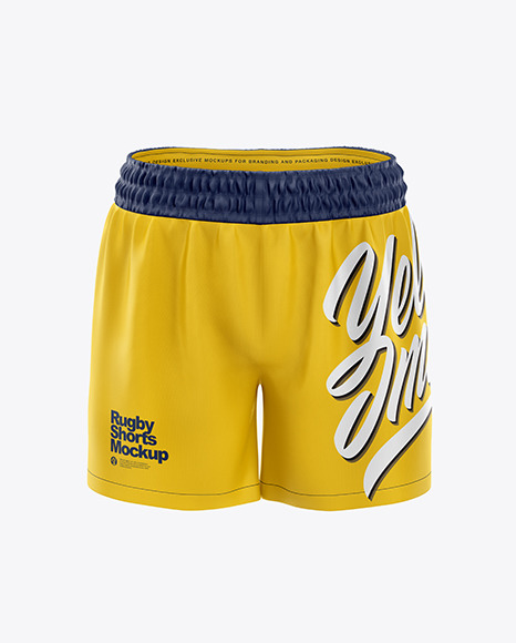 Men S Rugby Shorts Mockup In Apparel Mockups On Yellow Images Object Mockups