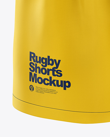 Download Men's Rugby Shorts Mockup in Apparel Mockups on Yellow ...