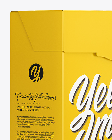 Download Tea Box Mockup Half Side View In Box Mockups On Yellow Images Object Mockups PSD Mockup Templates