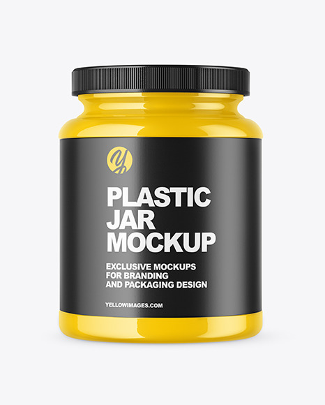 Download Glossy Plastic Jar Mockup In Jar Mockups On Yellow Images Object Mockups PSD Mockup Templates