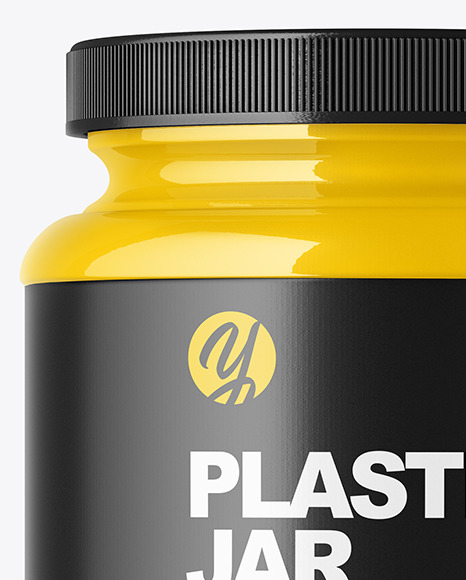 Download Glossy Plastic Jar Mockup Yellow Author PSD Mockup Templates